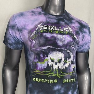 METALLIC PURPLE & BLACK BAND TEESHIRT